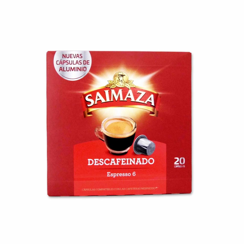 Saimaza Café Espresso 6 Descafeinado - (20 Cápsulas Compatibles con  Cafeteras Nespresso) - 104g - Cestaclick.es
